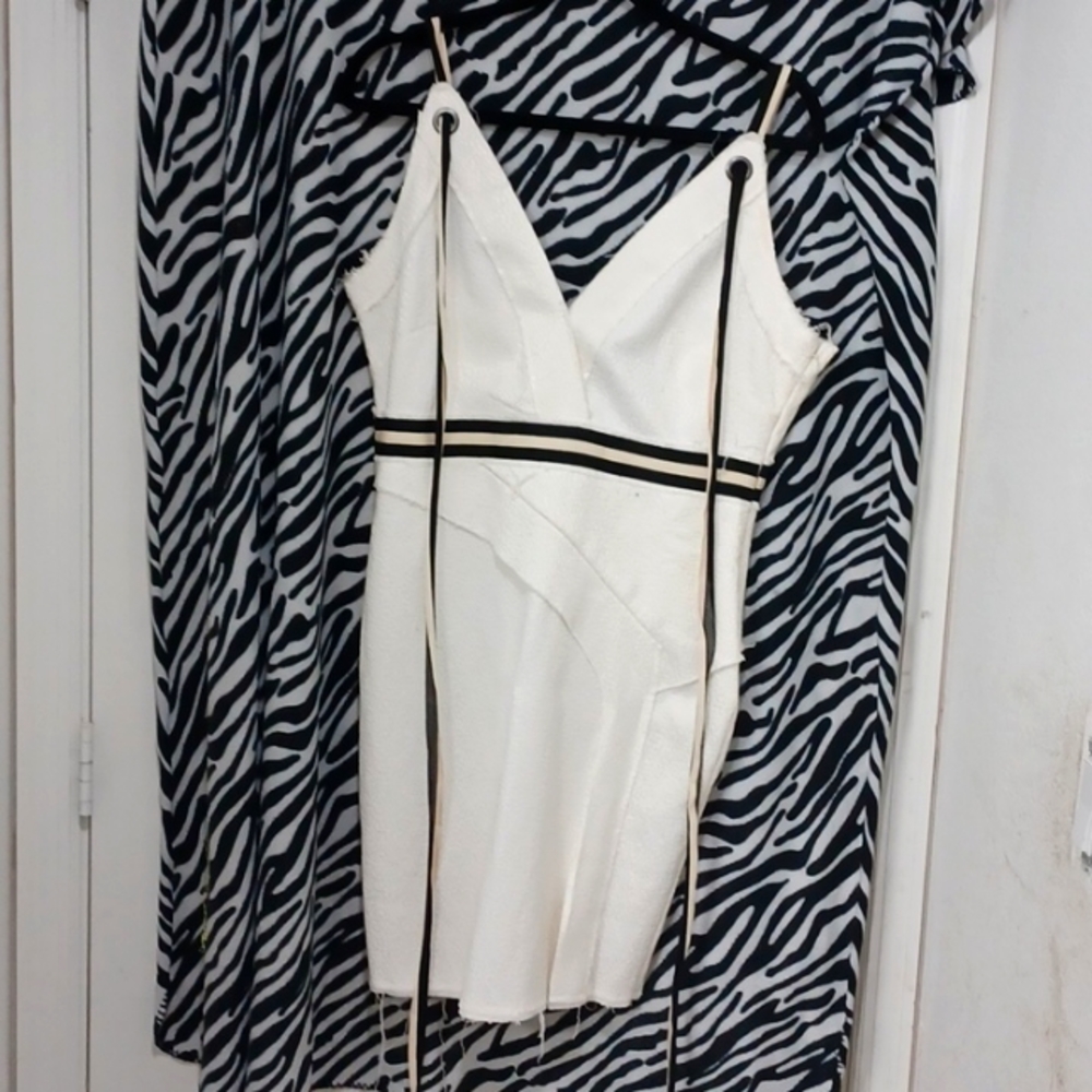 Black and white mini dress